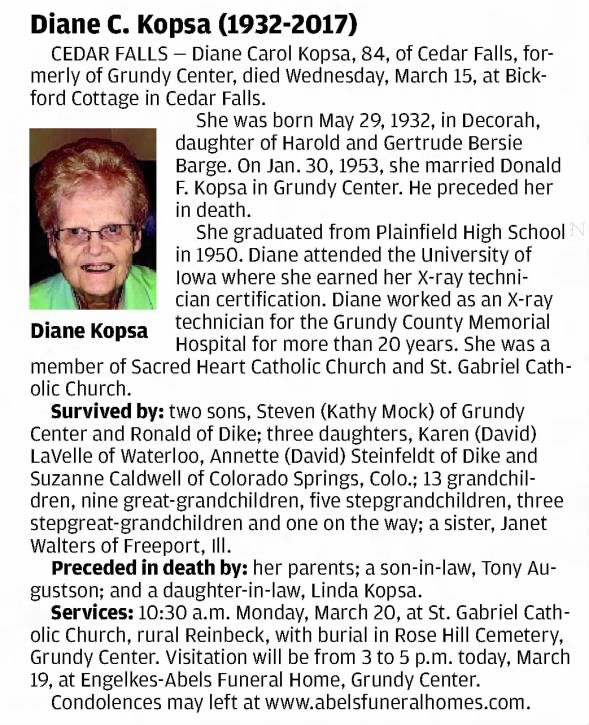 Clipping from The Courier